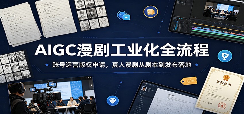 AIGC漫剧工业化全流程：账号运营版权申请，真人漫剧从剧本到发布落地-铜臭网