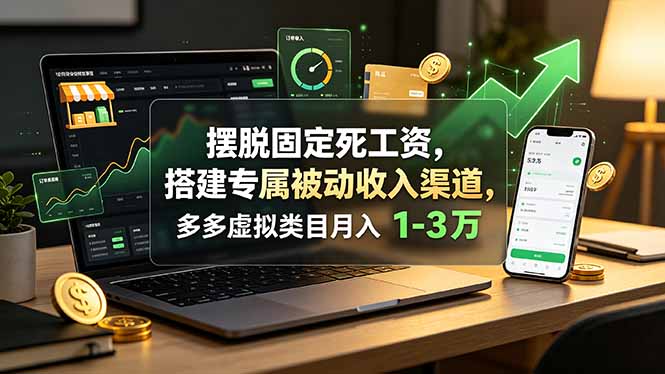 摆脱固定死工资，搭建专属被动收入渠道，多多虚拟类目月入 1-3 万-铜臭网