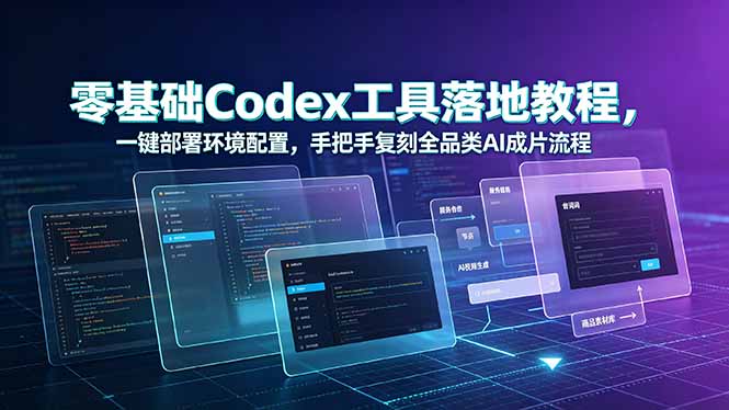 零基础Codex工具落地教程，一键部署环境配置，手把手复刻全品类AI成片流程-铜臭网
