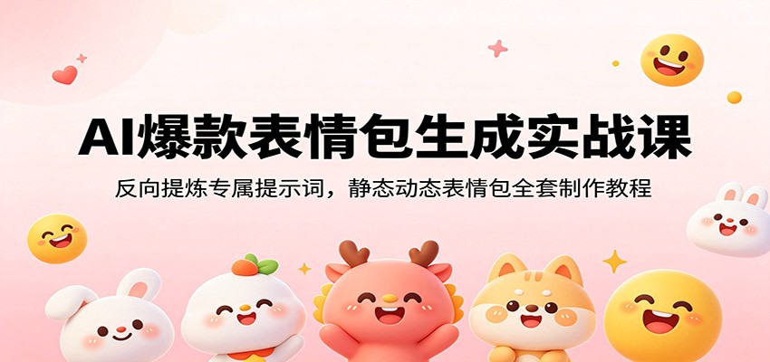 AI爆款表情包生成实战课：反向提炼专属提示词，静态动态表情包全套制作教程-铜臭网