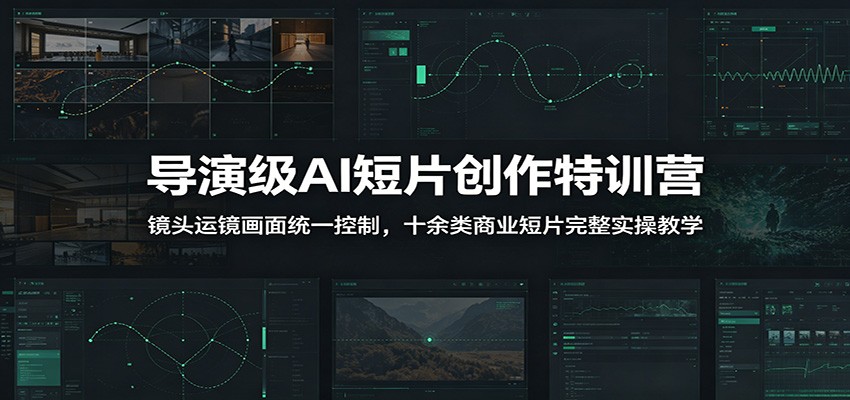 导演级AI短片创作特训营：镜头运镜画面统一控制，十余类商业短片完整实操教学(更新)-铜臭网