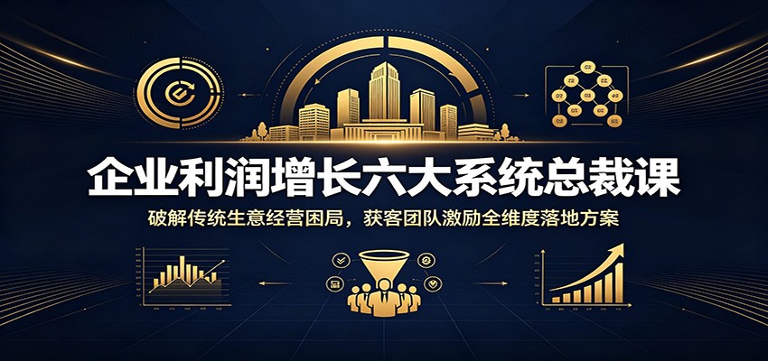 企业利润增长六大系统总裁课:破解传统生意经营困局,获客团队激励全维度落地方案-铜臭网