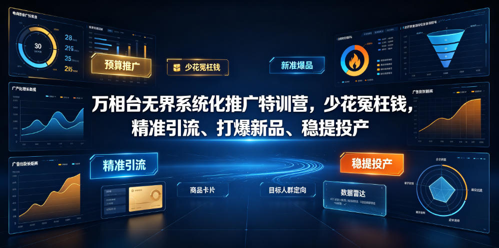 万相台无界系统化推广特训营VI0.0,少花冤枉钱,精准引流、打爆新品、稳提投产(全程录音+字幕)-铜臭网