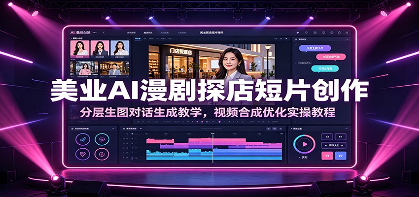 美业AI漫剧探店短片创作：分层生图对话生成教学，视频合成优化实操教程-铜臭网