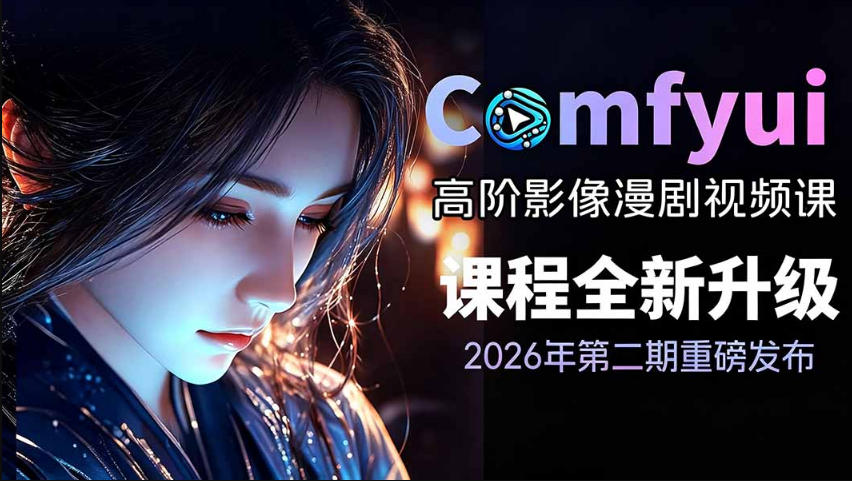 2026新版ComfyUI漫剧动画全流程实战课，0基础入门到进阶全流程动态漫，轻松实现流量变现-铜臭网