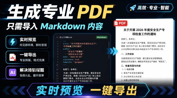 只需导入Markdown内容,实时预览一键导出专业PDF!轻松解决AI生成内容排版问题Presto-铜臭网