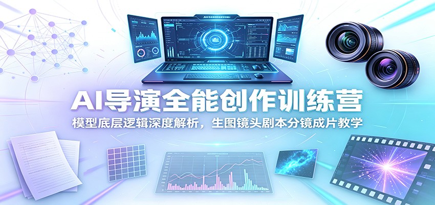 AI导演全能创作训练营:模型底层逻辑深度解析,生图镜头剧本分镜成片教学-铜臭网