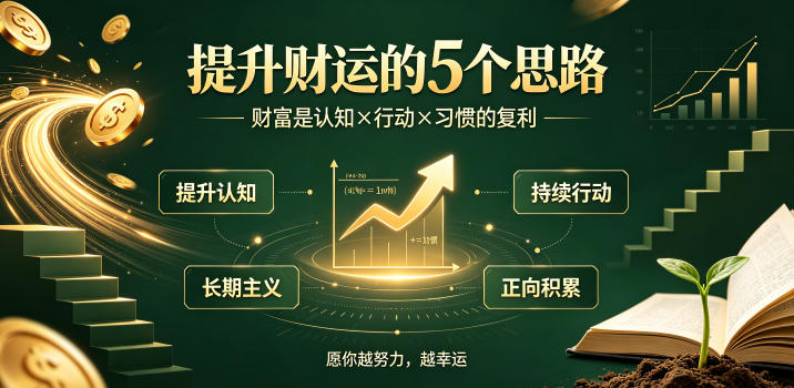 付费文章:提升财运的5个思路——财富是认知x行动x习惯的复利,愿你越努力,越幸运-铜臭网